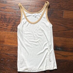 AG Adriano Goldschmied White Tank Top with Tan Accents M never worn